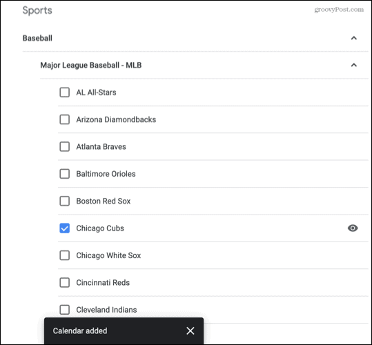 Спортът е добавен към Google Календар