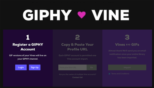 GIPHY пусна нов инструмент GIPHY ❤ Vine, който може да преобразува всички лози, които сте създали, в GIF файлове за споделяне.