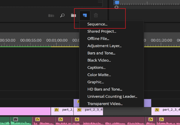 Възможност за редактиране на последователност в Adobe Premier Pro.