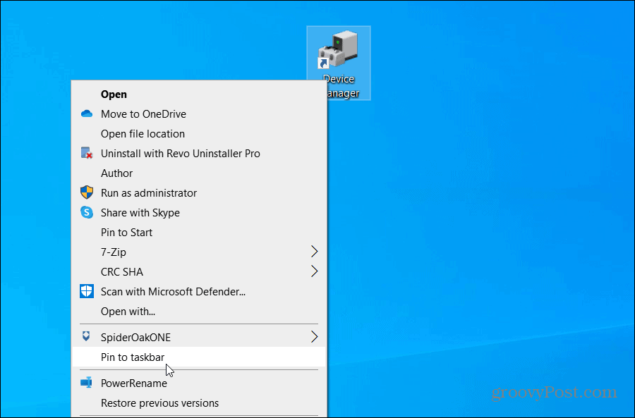 ПИН за стартиране или лента на задачите на Windows 10