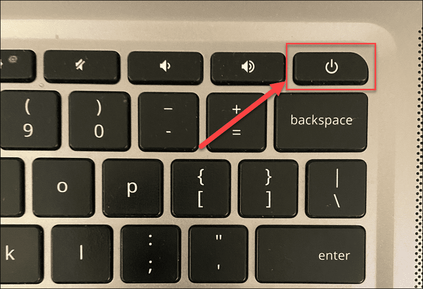 бутон за захранване коригира черен екран на Chromebook