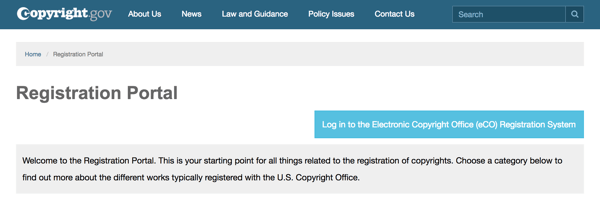 Използвайте портала за регистрация на Copyright.gov, за да ви преведе през процеса.