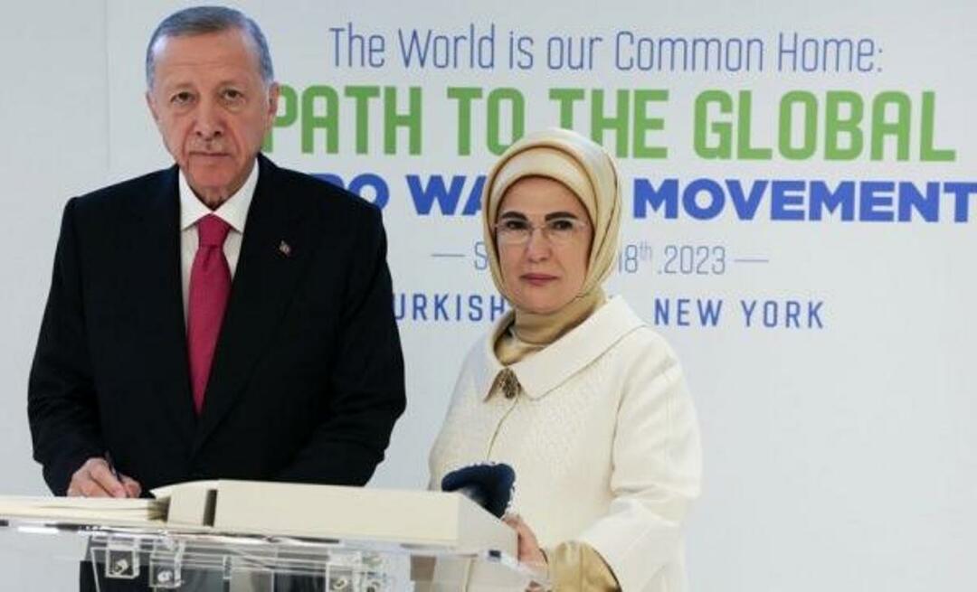 Жест от президента Ердоган, който първи подписа „Декларацията за добра воля за нулеви отпадъци“, към съпругата му Емине Ердоган!