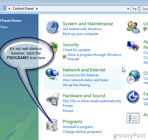 Активиране или инсталиране на инструмент за оглед на Windows Vista