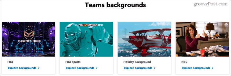 Уебсайт за фонове на Microsoft Teams