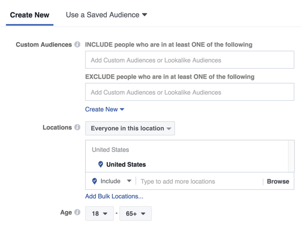 С рекламата на началния екран на Facebook Messenger можете да насочите към нова аудитория или по-рано запазена или подобна на търсене аудитория.