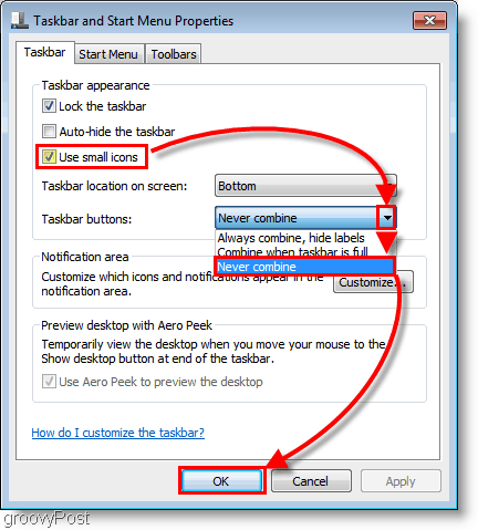 Windows 7 персонализирайте лентата на задачите