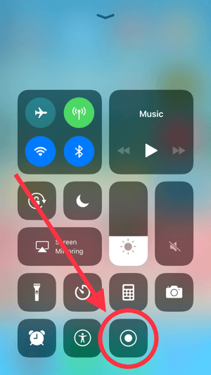 Докоснете иконата за запис на екрана, за да започнете да записвате на вашето iOS устройство.