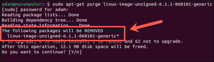 ubuntu премахна ядрото