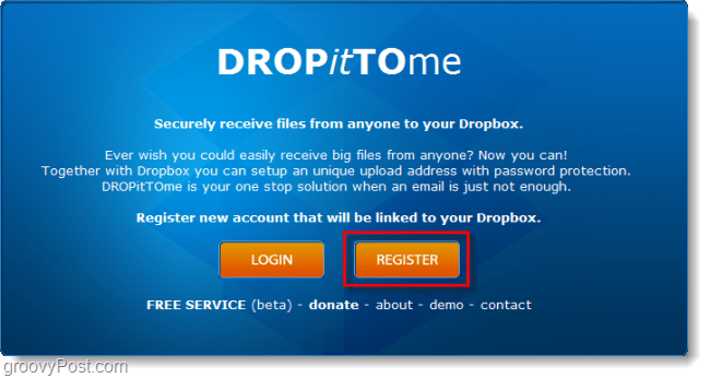 създайте акаунт за качване на Droittome