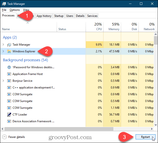 Рестартирайте процеса на Windows Explorer