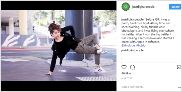 Instagram публикация разказва история пример