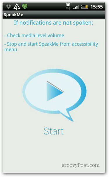 SpeakMe за Android Start