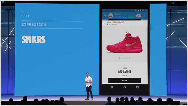 Моли Питман казва, че конференцията за разработчици на Facebook F8 показва бъдещото използване на чат ботове. Конференцията прегледа функцията за пазаруване на маратонки с добавена реалност в Messenger.