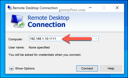 Установяване на връзка с отдалечен работен плот на Windows с помощта на персонализиран RDP порт