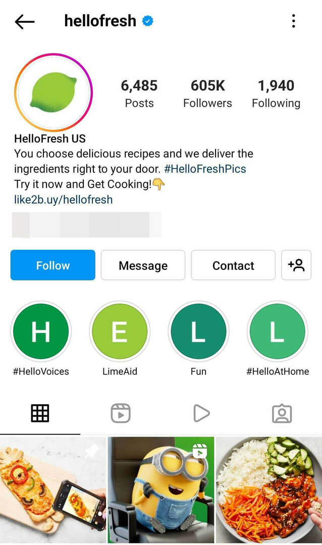как да-instagram-grid-pinning-feature-marketing-limited-time-offer-hellofresh-step-1
