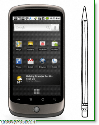 Google Nexus One е висок / дебел като молив