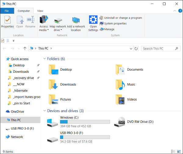 Направете Windows 10 File Explorer отворен за този компютър вместо бърз достъп