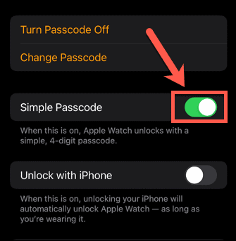 проста парола за Apple Watch