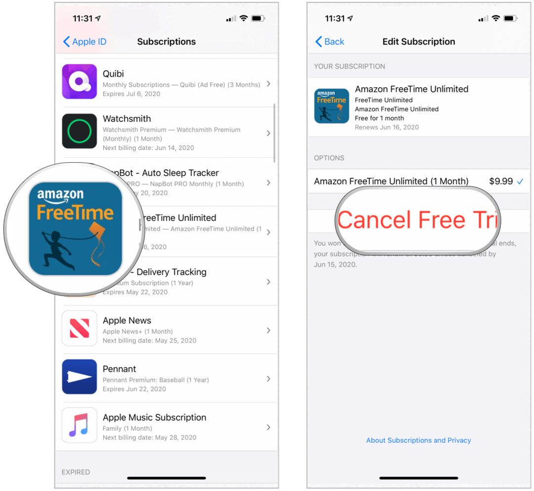 App Store Отказ от безплатна пробна версия