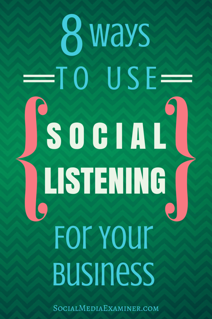 8 начина за използване на социалното слушане за вашия бизнес: Проверка на социалните медии