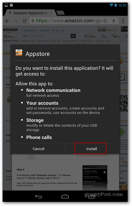 Започнете да инсталирате Amazon App Store