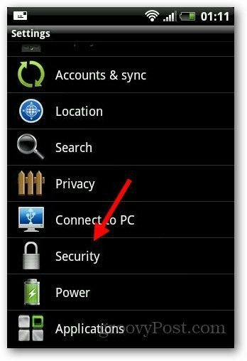 Заключване на сигурността Android 2