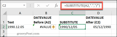 Функцията SUBSTITUTE в Excel