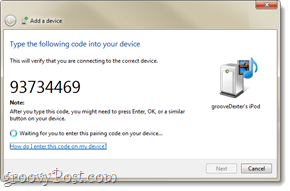 Bluetooth код за сдвояване в Windows 7