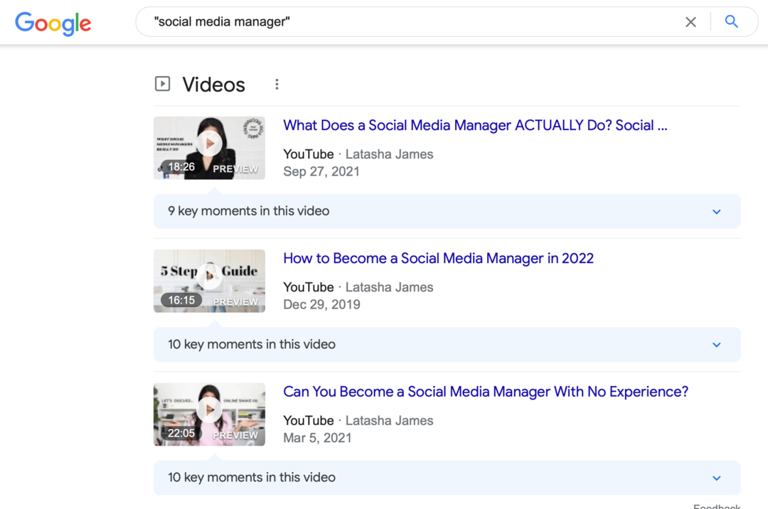 изображение на резултатите от търсенето с Google за " мениджър на социални медии"