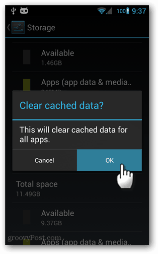 Как да изчистите всички кеширани данни за приложения на Android 4.2+