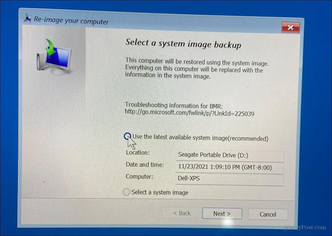 Как да възстановите Windows 11 с помощта на резервно копие на системно изображение