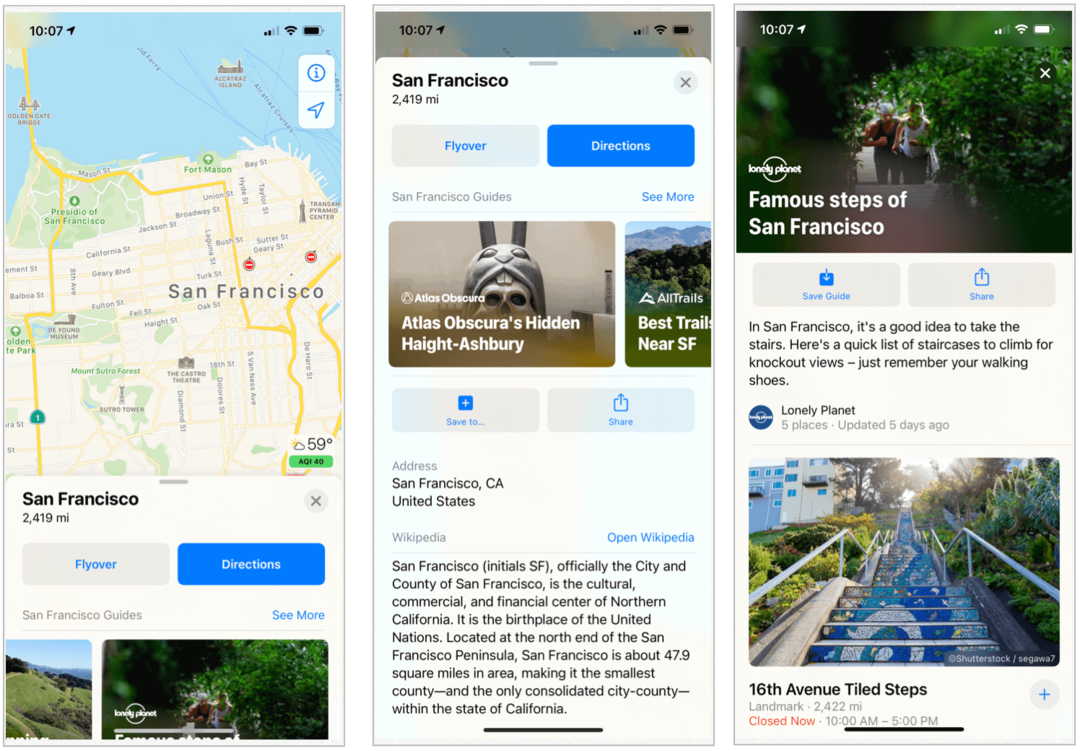 Как Apple промени Карти в iOS 14, macOS Big Sur