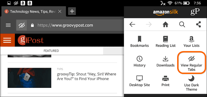 Частен браузър Silk Browser