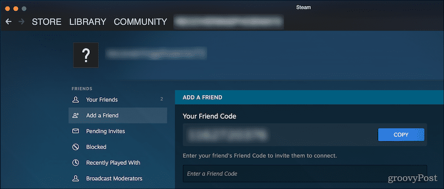 Как да намерите код на приятел в steam