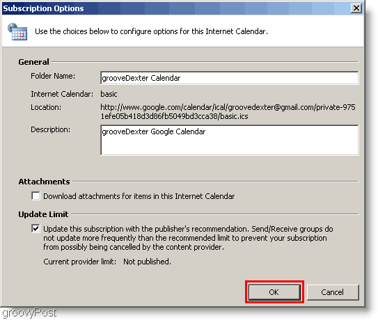 Снимка на календара на Outlook 2007 - Добавете 2-ра настройка на календара