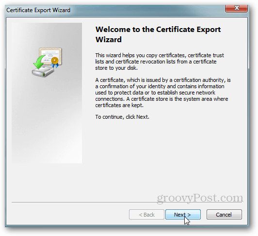 Експорт на сертификати за Windows