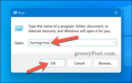 Отворете lusrmgr в Windows 11