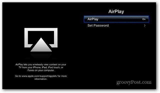 AirPlay Активирана Apple TV