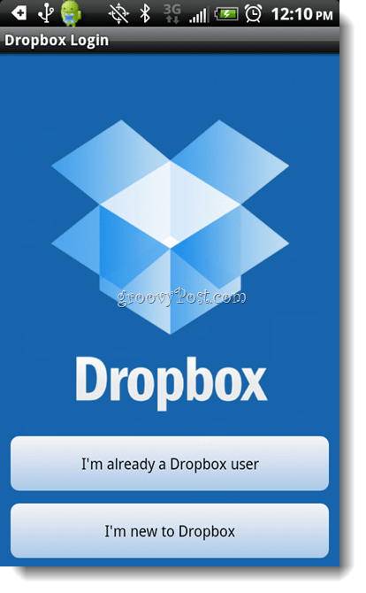 Android Dropbox Инсталиране на Dropbox Вход