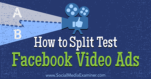 Как да разделим тестовите видеореклами във Facebook от Меган О'Нийл в Social Media Examiner.