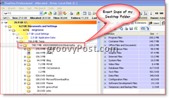 TreeSize изображение Показване на отчет за използването на твърдия диск