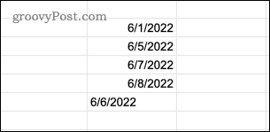 Пример за текстови стойности за дата в Google Таблици