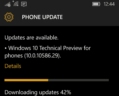Windows 10 Mobile Build 10586.29 Връща за Windows Phone