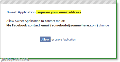 Съобщение за спам във Facebook за имейл - изисква вашият имейл адрес