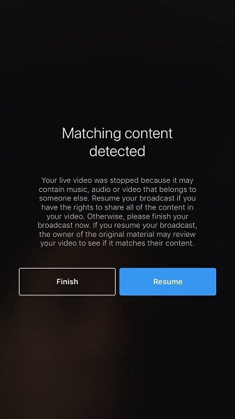 Instagram сега ще прекъсне видео на живо, ако установи, че аудиото, музиката или видео съдържанието, които се предава поточно, нарушават чужди авторски права.