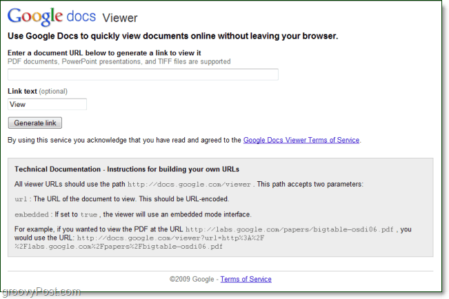 google docs viewer ви позволява да преглеждате всеки онлайн документ