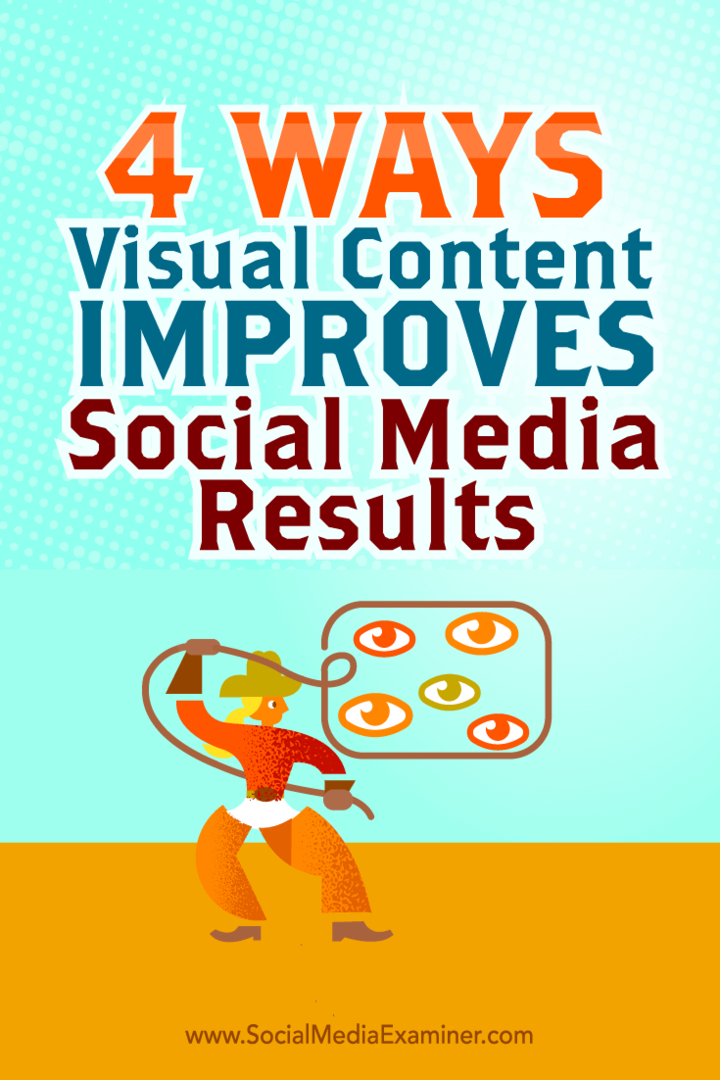 Съвети за четири начина, по които можете да подобрите резултатите си от социалните медии с визуално съдържание.