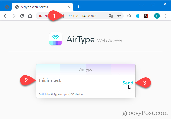 Използване на AirType в браузъра