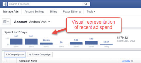 отчети за рекламни разходи за реклами във Facebook